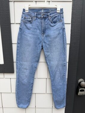 7 For All Mankind Women's High Waist Ankle Gwenevere Jeans Light Blue
